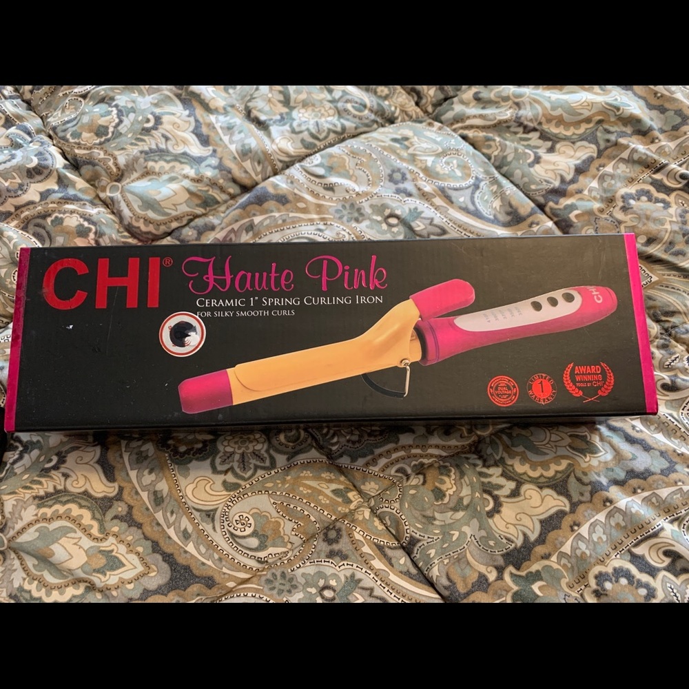 BRAND NEW CHI 1” ceramic curling iron HOT PINK